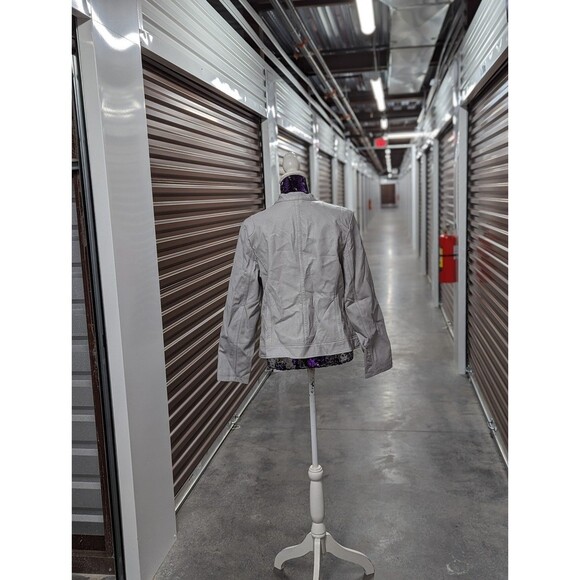 Alfani Large Grey Faux Leather Moto Jacket - Picture 5 of 9